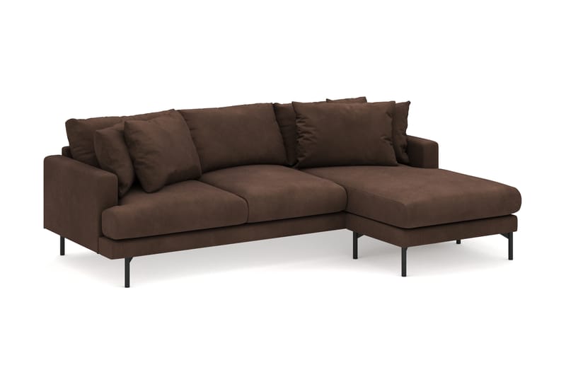 Menard 3-sits Högervänd L-formad Divansoffa i Manchester - Brun - Möbler - Soffa - Divansoffa & schäslongsoffa - 3 sits soffa med divan