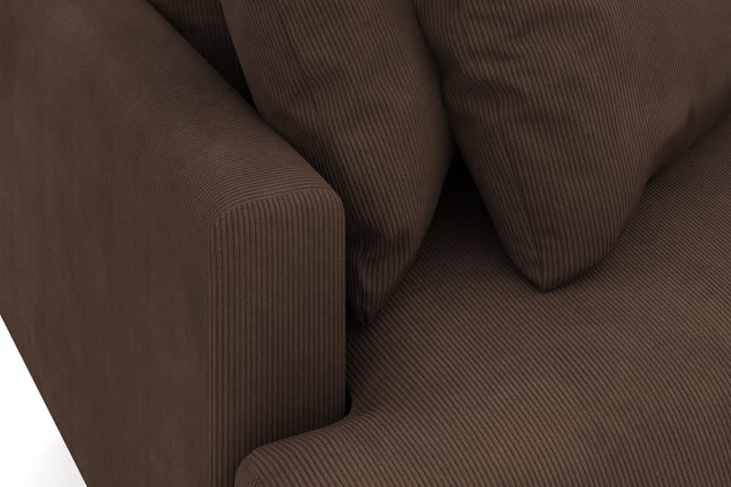 Menard 3-sits Högervänd L-formad Divansoffa i Manchester - Brun - Möbler - Soffa - Divansoffa & schäslongsoffa - 3 sits soffa med divan