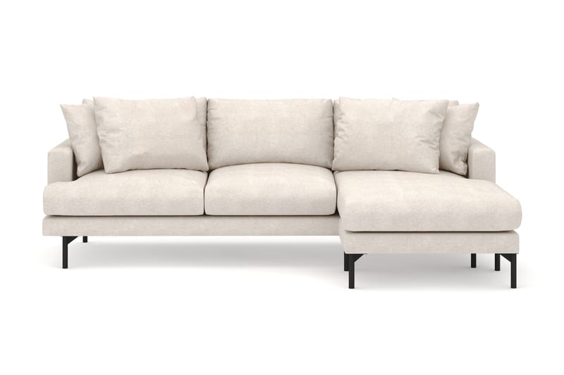 Menard 3-sits Högervänd L-formad Divansoffa i Tyg, Beige
