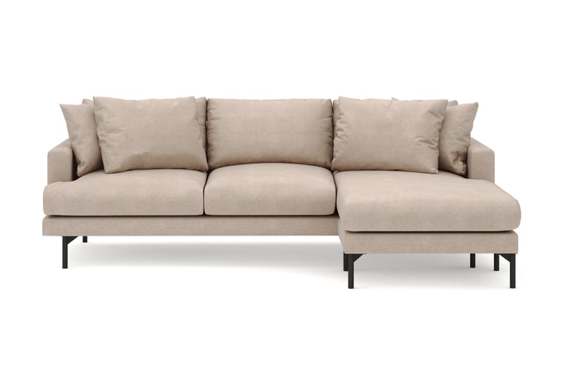 Menard 3-sits Högervänd L-formad Divansoffa i Tyg - Beige - Möbler - Soffa - Divansoffa & schäslongsoffa - 4 sits soffa med divan