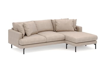 Menard 3-sits Högervänd L-formad Divansoffa i Tyg - Beige - Möbler - Soffa - Divansoffa & schäslongsoffa - 4 sits soffa med divan