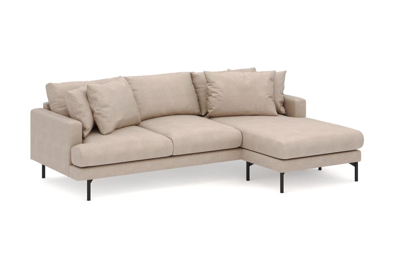 Menard 3-sits Högervänd L-formad Divansoffa i Tyg - Beige - Möbler - Soffa - Divansoffa & schäslongsoffa - 4 sits soffa med divan