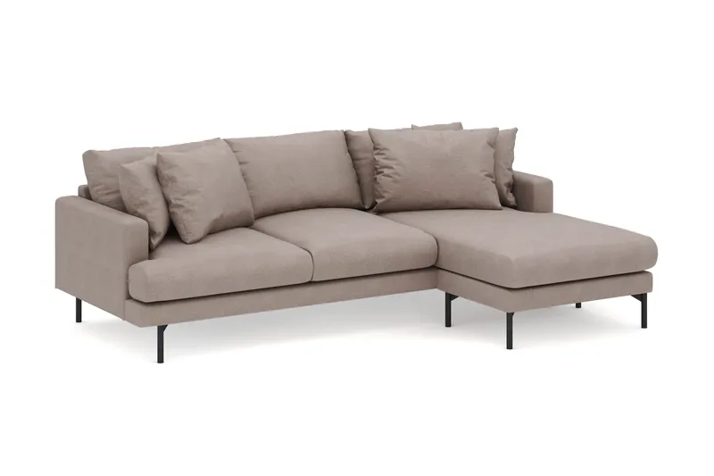 Menard 3-sits Högervänd L-formad Divansoffa i Tyg - Brun - Möbler - Soffa - Divansoffa & schäslongsoffa - 3 sits soffa med divan