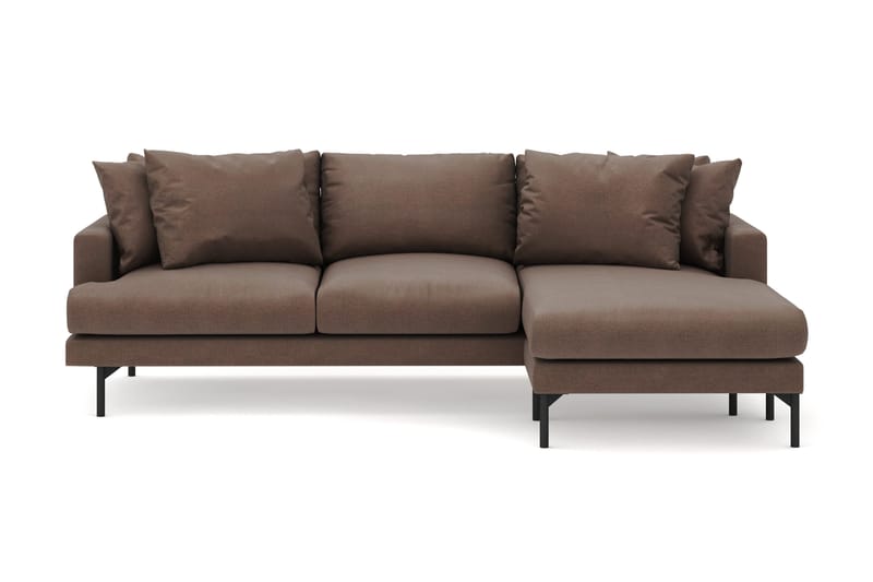 Menard 3-sits Högervänd L-formad Divansoffa i Tyg - Brun - Möbler - Soffa - Divansoffa & schäslongsoffa - 3 sits soffa med divan