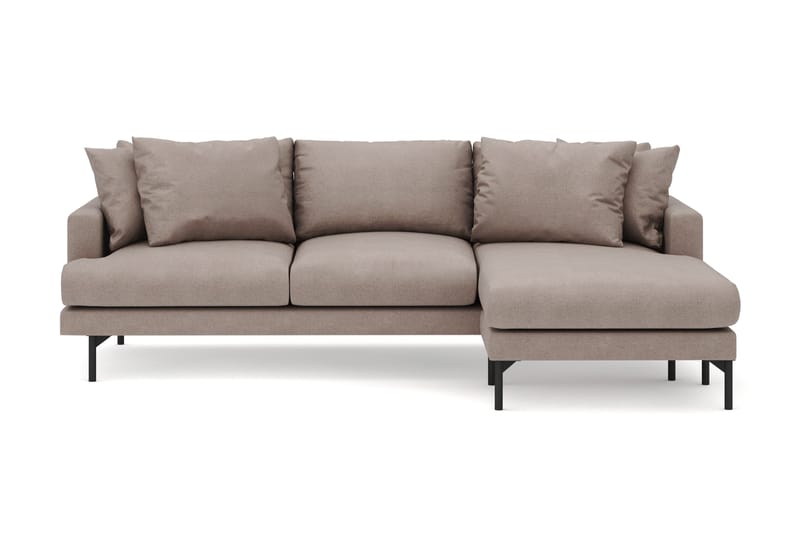 Menard 3-sits Högervänd L-formad Divansoffa i Tyg - Brun - Möbler - Soffa - Divansoffa & schäslongsoffa - 3 sits soffa med divan