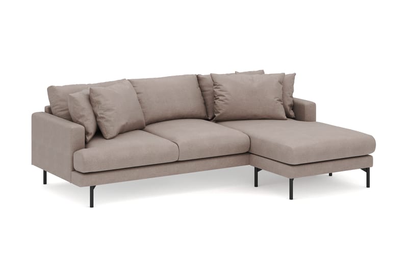 Menard 3-sits Högervänd L-formad Divansoffa i Tyg - Brun - Möbler - Soffa - Divansoffa & schäslongsoffa - 3 sits soffa med divan