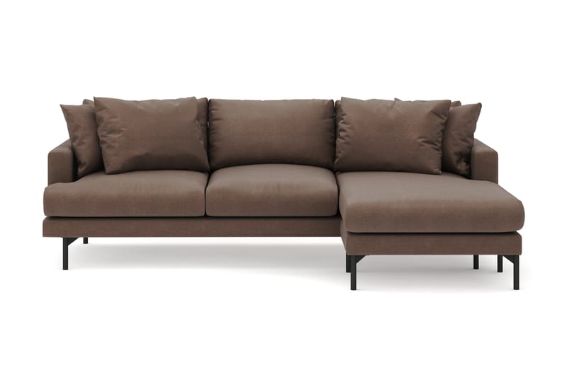Menard 3-sits Högervänd L-formad Divansoffa i Tyg - Brun - Möbler - Soffa - Divansoffa & schäslongsoffa - 3 sits soffa med divan