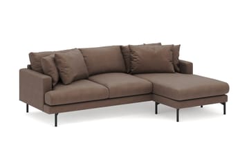 Menard 3-sits Högervänd L-formad Divansoffa i Tyg - Brun - Möbler - Soffa - Divansoffa & schäslongsoffa - 3 sits soffa med divan