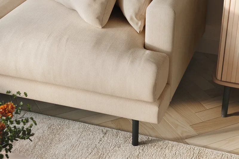 Menard 3-sits Vänstervänd L-formad Djup Divansoffa i Manchester - Beige - Möbler - Soffa - Divansoffa & schäslongsoffa - 3 sits soffa med divan