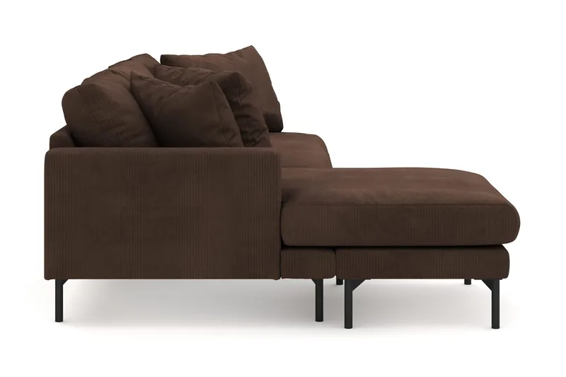 Menard 3-sits Vänstervänd L-formad Djup Divansoffa i Manchester - Brun - Möbler - Soffa - Divansoffa & schäslongsoffa - 3 sits soffa med divan