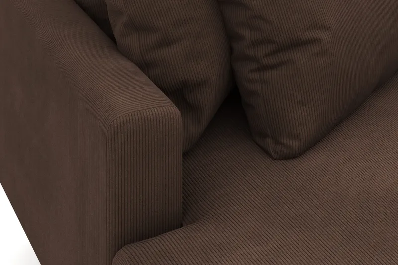 Menard 3-sits Vänstervänd L-formad Djup Divansoffa i Manchester - Brun - Möbler - Soffa - Divansoffa & schäslongsoffa - 3 sits soffa med divan