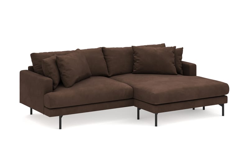 Menard 4-sits Högervänd L-formad Divansoffa i Manchester - Brun - Möbler - Soffa - Divansoffa & schäslongsoffa - 4 sits soffa med divan