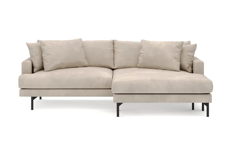 Menard 4-sits Högervänd L-formad Divansoffa i Manchester - Greige - Möbler - Soffa - Divansoffa & schäslongsoffa - 4 sits soffa med divan