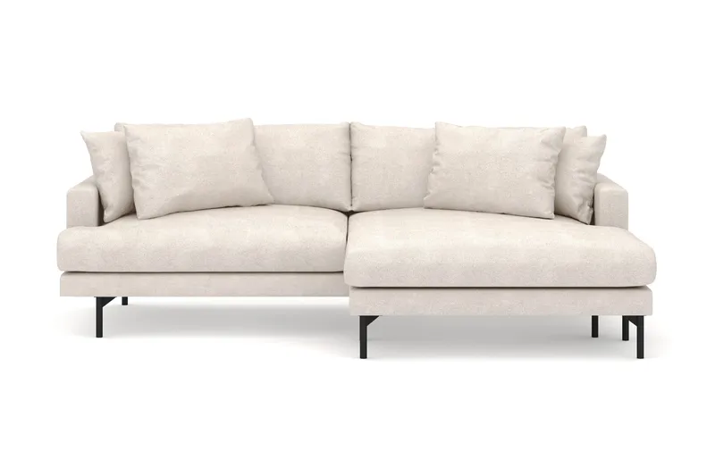 Menard 4-sits Högervänd L-formad Divansoffa i Tyg, Beige