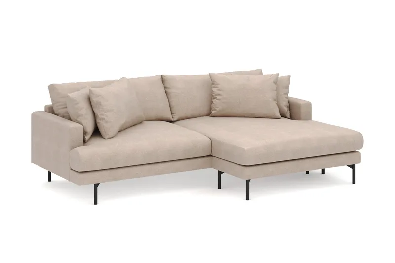 Menard 4-sits Högervänd L-formad Divansoffa i Tyg - Beige - Möbler - Soffa - Divansoffa & schäslongsoffa - 4 sits soffa med divan