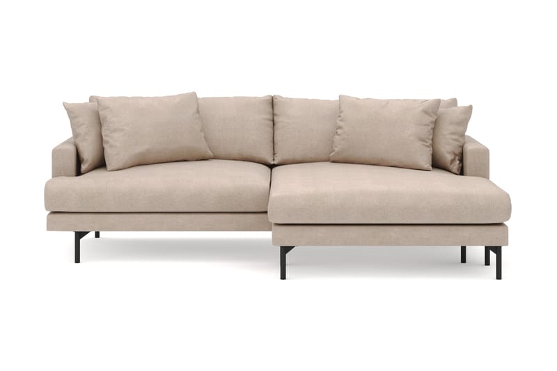 Menard 4-sits Högervänd L-formad Divansoffa i Tyg - Beige - Möbler - Soffa - Divansoffa & schäslongsoffa - 4 sits soffa med divan