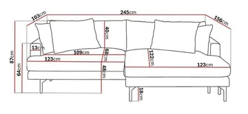 Menard 4-sits Högervänd L-formad Divansoffa i Tyg - Beige - Möbler - Soffa - Divansoffa & schäslongsoffa - 4 sits soffa med divan