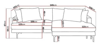 Menard 4-sits Högervänd L-formad Divansoffa i Tyg - Beige - Möbler - Soffa - Divansoffa & schäslongsoffa - 4 sits soffa med divan