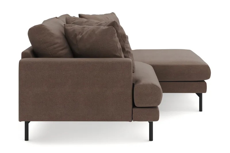 Menard 4-sits Högervänd L-formad Divansoffa i Tyg - Brun - Möbler - Soffa - Divansoffa & schäslongsoffa - 4 sits soffa med divan