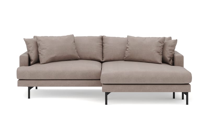 Menard 4-sits Högervänd L-formad Divansoffa i Tyg - Brun - Möbler - Soffa - Divansoffa & schäslongsoffa - 4 sits soffa med divan