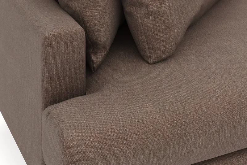 Menard 4-sits Högervänd L-formad Divansoffa i Tyg - Brun - Möbler - Soffa - Divansoffa & schäslongsoffa - 4 sits soffa med divan