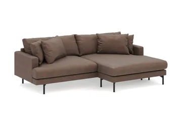 Menard 4-sits Högervänd L-formad Divansoffa i Tyg - Brun - Möbler - Soffa - Divansoffa & schäslongsoffa - 4 sits soffa med divan