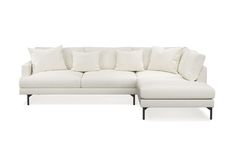 Menard 4-sits Högervänd L-formad Djup Schäslongsoffa i Bouclé - Vit - Möbler - Soffa - Divansoffa & schäslongsoffa - 4 sits soffa med divan