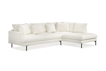 Menard 4-sits Högervänd L-formad Djup Schäslongsoffa i Bouclé - Vit - Möbler - Soffa - Divansoffa & schäslongsoffa - 4 sits soffa med divan