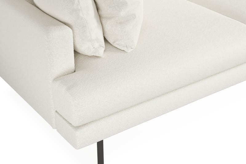 Menard 4-sits Högervänd L-formad Djup Schäslongsoffa i Bouclé - Vit - Möbler - Soffa - Divansoffa & schäslongsoffa - 4 sits soffa med divan