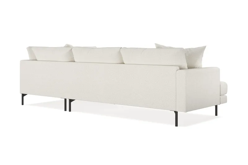 Menard 4-sits Högervänd L-formad Djup Schäslongsoffa i Bouclé - Vit - Möbler - Soffa - Divansoffa & schäslongsoffa - 4 sits soffa med divan