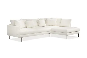 Menard 4-sits Högervänd L-formad Djup Schäslongsoffa i Bouclé - Vit - Möbler - Soffa - Divansoffa & schäslongsoffa - 4 sits soffa med divan