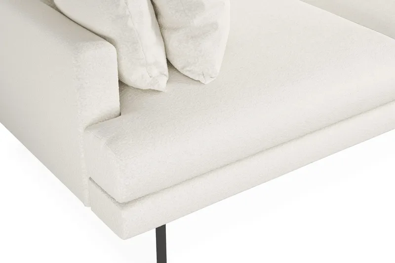 Menard 4-sits Högervänd L-formad Djup Schäslongsoffa i Bouclé - Vit - Möbler - Soffa - Divansoffa & schäslongsoffa - 4 sits soffa med divan