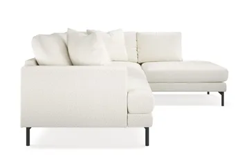 Menard 4-sits Högervänd L-formad Djup Schäslongsoffa i Bouclé - Vit - Möbler - Soffa - Divansoffa & schäslongsoffa - 4 sits soffa med divan