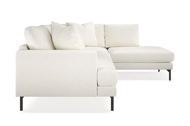 Menard 4-sits Högervänd L-formad Djup Schäslongsoffa i Bouclé - Vit - Möbler - Soffa - Divansoffa & schäslongsoffa - 4 sits soffa med divan