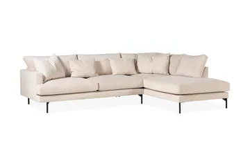 Menard 4-sits Högervänd L-formad Djup Schäslongsoffa i Manchester - Beige - Möbler - Soffa - Divansoffa & schäslongsoffa - 4 sits soffa med divan
