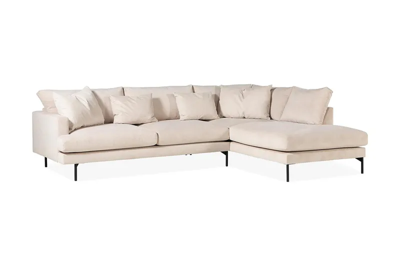 Menard 4-sits Högervänd L-formad Djup Schäslongsoffa i Manchester - Beige - Möbler - Soffa - Divansoffa & schäslongsoffa - 4 sits soffa med divan