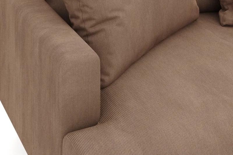 Menard 4-sits Högervänd L-formad Djup Schäslongsoffa i Manchester - Brun - Möbler - Soffa - Divansoffa & schäslongsoffa - 4 sits soffa med divan