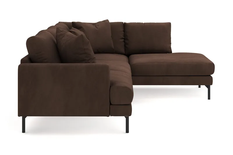 Menard 4-sits Högervänd L-formad Djup Schäslongsoffa i Manchester - Brun - Möbler - Soffa - Divansoffa & schäslongsoffa - 4 sits soffa med divan