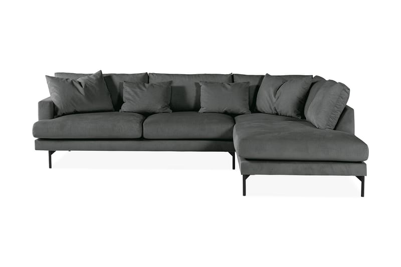 Menard 4-sits Högervänd L-formad Djup Schäslongsoffa i Manchester - Grå - Möbler - Soffa - Divansoffa & schäslongsoffa - 4 sits soffa med divan