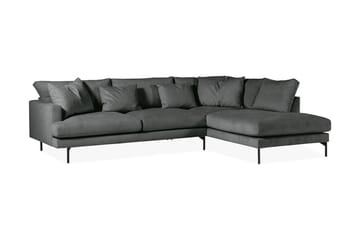 Menard 4-sits Högervänd L-formad Djup Schäslongsoffa i Manchester - Grå - Möbler - Soffa - Divansoffa & schäslongsoffa - 4 sits soffa med divan