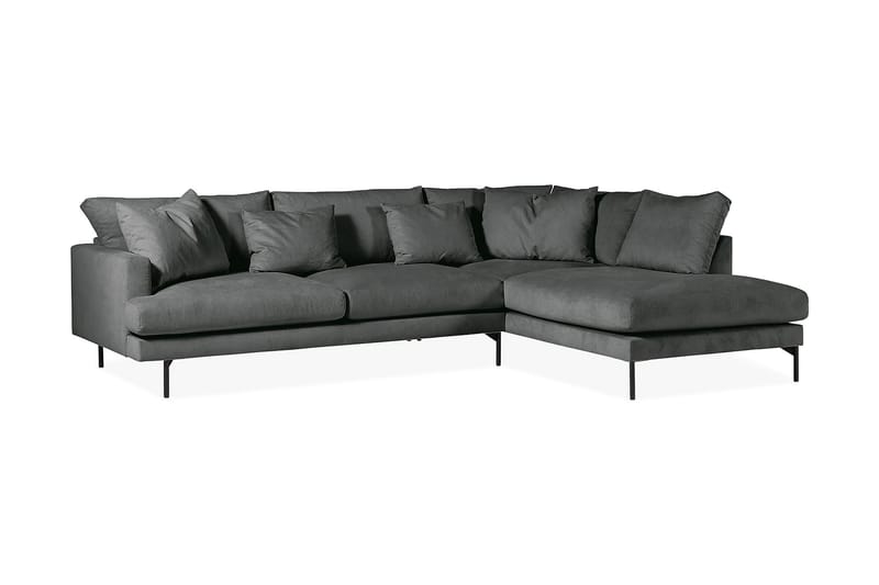 Menard 4-sits Högervänd L-formad Djup Schäslongsoffa i Manchester - Grå - Möbler - Soffa - Divansoffa & schäslongsoffa - 4 sits soffa med divan