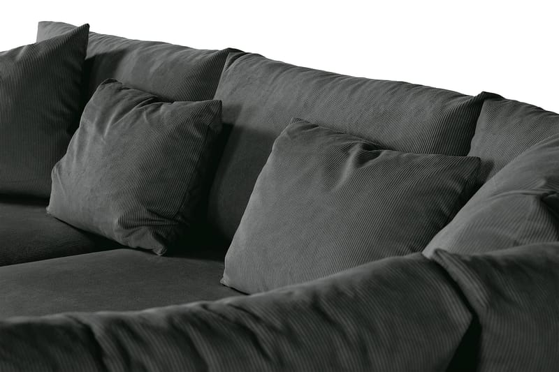 Menard 4-sits Högervänd L-formad Djup Schäslongsoffa i Manchester - Grå - Möbler - Soffa - Divansoffa & schäslongsoffa - 4 sits soffa med divan
