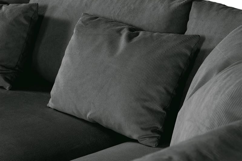 Menard 4-sits Högervänd L-formad Djup Schäslongsoffa i Manchester - Grå - Möbler - Soffa - Divansoffa & schäslongsoffa - 4 sits soffa med divan