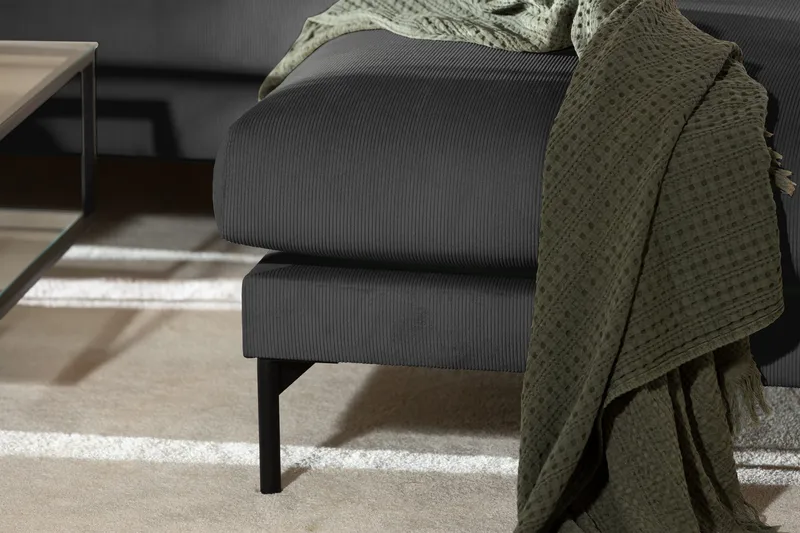 Menard 4-sits Högervänd L-formad Djup Schäslongsoffa i Manchester - Grå - Möbler - Soffa - Divansoffa & schäslongsoffa - 4 sits soffa med divan