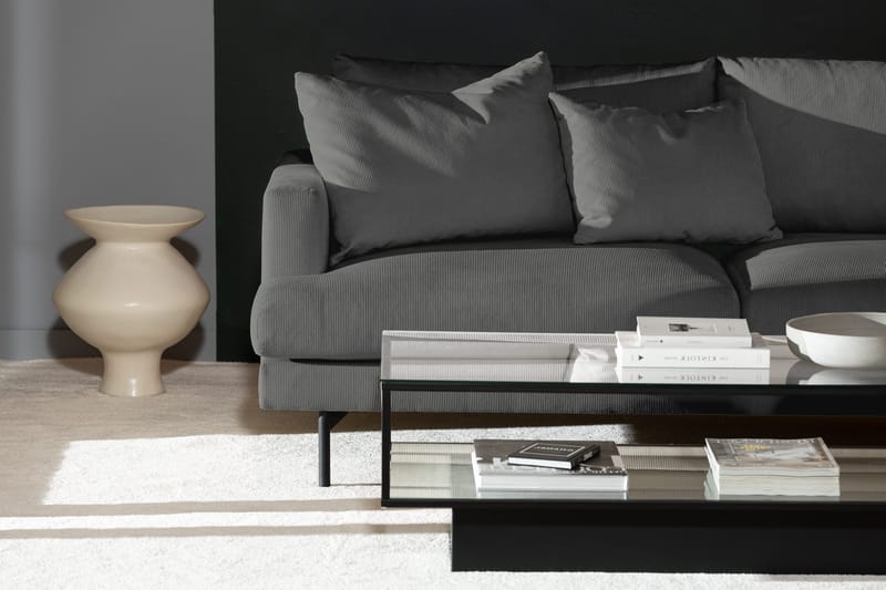 Menard 4-sits Högervänd L-formad Djup Schäslongsoffa i Manchester - Grå - Möbler - Soffa - Divansoffa & schäslongsoffa - 4 sits soffa med divan