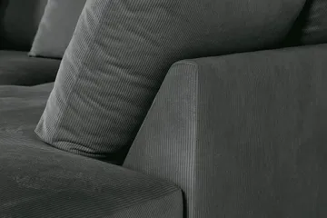 Menard 4-sits Högervänd L-formad Djup Schäslongsoffa i Manchester - Grå - Möbler - Soffa - Divansoffa & schäslongsoffa - 4 sits soffa med divan