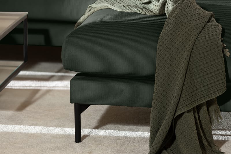 Menard 4-sits Högervänd L-formad Djup Schäslongsoffa i Manchester - Grön - Möbler - Soffa - Divansoffa & schäslongsoffa - 4 sits soffa med divan
