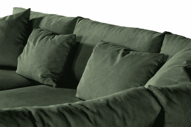 Menard 4-sits Högervänd L-formad Djup Schäslongsoffa i Manchester - Grön - Möbler - Soffa - Divansoffa & schäslongsoffa - 4 sits soffa med divan