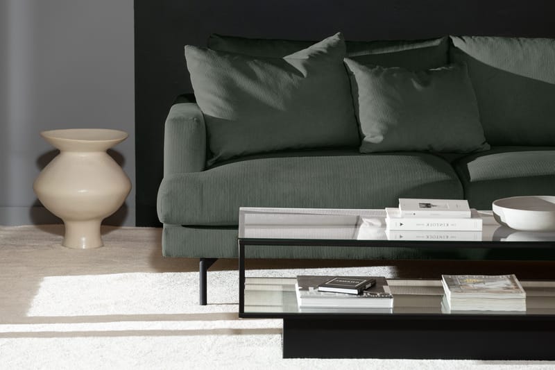 Menard 4-sits Högervänd L-formad Djup Schäslongsoffa i Manchester - Grön - Möbler - Soffa - Divansoffa & schäslongsoffa - 4 sits soffa med divan