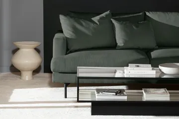 Menard 4-sits Högervänd L-formad Djup Schäslongsoffa i Manchester - Grön - Möbler - Soffa - Divansoffa & schäslongsoffa - 4 sits soffa med divan